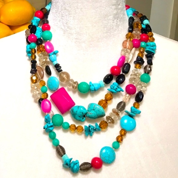 Stella & Dot | Stunning Retired Hand-beaded Versatile 'Carnival' Necklace - Picture 2 of 16